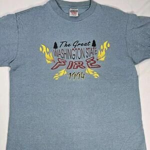 Vintage 1994 Single Stitch Washington State Fire Tshirt Mens Size Large